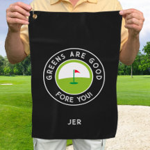 Golf Greens Fore Golfer Humor Funny Black Monogram