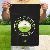 Golf Greens Fore Golfer Humor Funny Custom Black Golfhanddoek