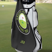 Golf Greens Fore Golfer Humor Funny Custom Black Golfhanddoek