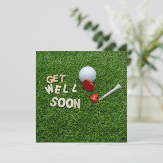 Golf Greeting Golfer krijgt snel weer een groene b Kaart (Staand voorkant)
