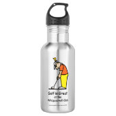 Golf Greetings Water Bottle Silver Waterfles (Voorkant)