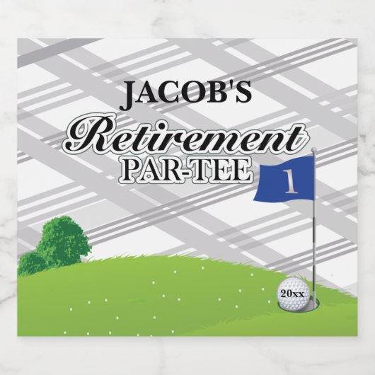 Golf, Grijs Plaid Pensioenfeest Bier Etiket (Enkel label)