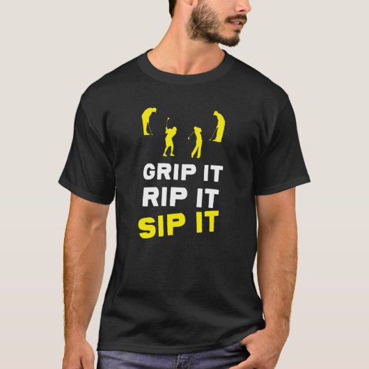 Golf grip het rip het t-shirt (Voorkant)