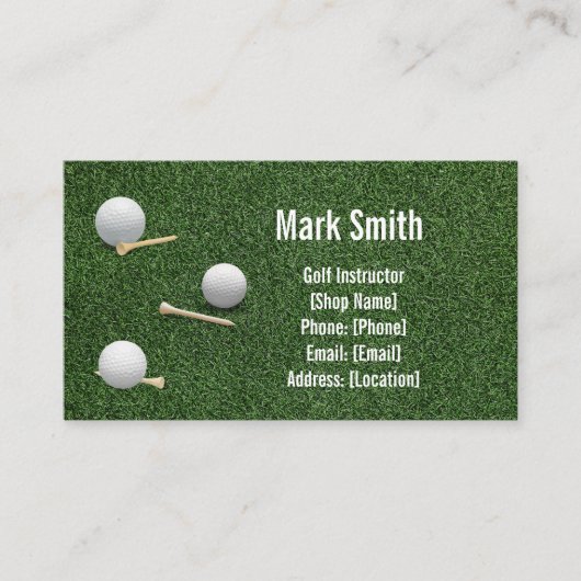 Golf groen gras visitekaartje (Voorkant)