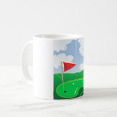 Golf Groen met Rode Vlag en Bal Koffiemok (Voorkant links)