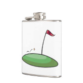 Golf Groen Putting Hole met Vlag 18 Heupfles (Links)