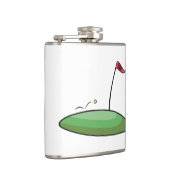 Golf Groen Putting Hole met Vlag 18 Heupfles (Rechts)