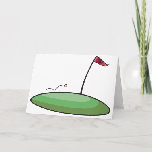 Golf Groen Putting Hole met Vlag 18 Kaart (Voorkant)