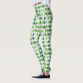 Golf Groen Wit Argyle Patroon Leggings (Links)