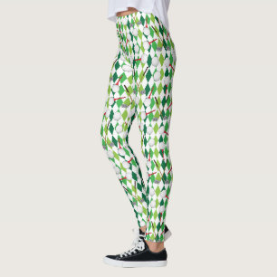 Golf Groen Wit Argyle Patroon Leggings