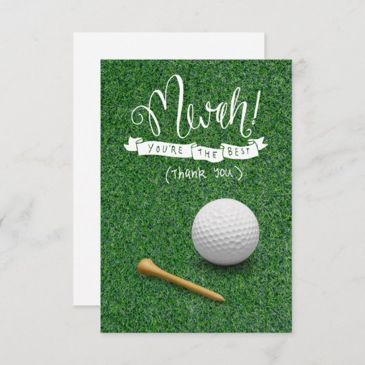 GOLF Groenen Dankbaarheid: Fairway Bedankkaart (Voorkant / Achterkant)