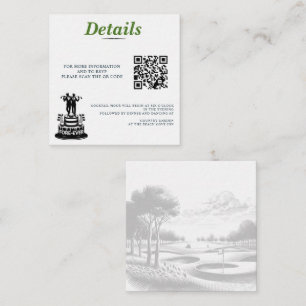 Golf Grooms Bruiloft QR Code Informatiekaartje