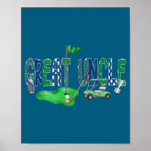 Golf Grote Oom Hole Eén Illustratie Poster