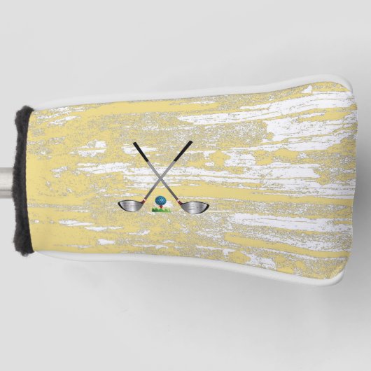 GOLF - Grunge, Worn, Faded, Blue White, Cool Golfheadcover (Voorkant)