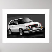Golf GTI mk2 Poster Illustratie (Voorkant)
