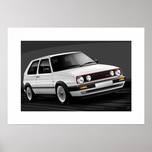 Golf GTI mk2 Poster Illustratie (Voorkant)