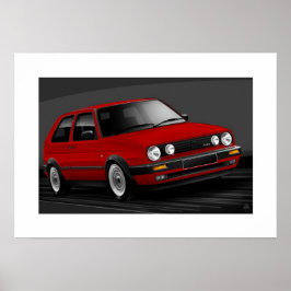 Golf GTI mk2 Poster Illustratie