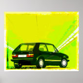 Golf GTi MkI Green Poster (Voorkant)