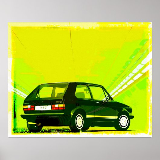 Golf GTi MkI Green Poster (Voorkant)