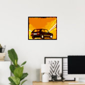 Golf GTi MkI Oranje Poster (Thuiskantoor)