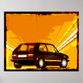 Golf GTi MkI Oranje Poster (Voorkant)