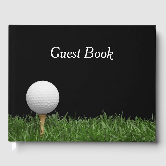 Golf Guest-boek over zwarte achtergrond Gastenboek (Voorkant)