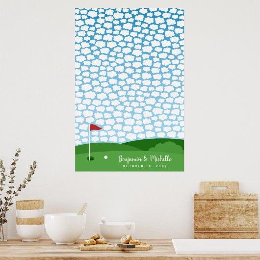 Golf Guest Book Poster - 250 handtekeningen (Keuken)