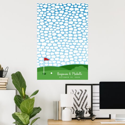 Golf Guest Book Poster - 250 handtekeningen (Thuiskantoor)