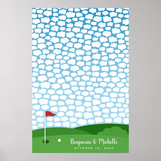 Golf Guest Book Poster - 250 handtekeningen (Voorkant)