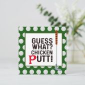 Golf Guest What Chicken Putt Funny Greeting Golfer Bedankkaart (Staand voorkant)