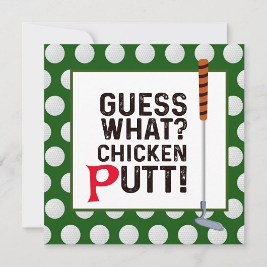 Golf Guest What Chicken Putt Funny Greeting Golfer Bedankkaart (Voorkant)