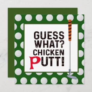 Golf Guest What Chicken Putt Funny Greeting Golfer Bedankkaart