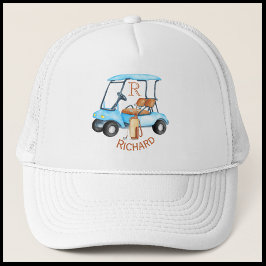 Golf Guy Winkelwagen Clubs Monogram Naam Trucker Pet