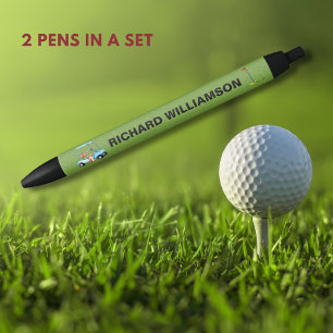 Golf Guy Winkelwagen Vlag Gepersonaliseerde Naam P Zwarte Inkt Pen