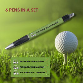 Golf Guy Winkelwagen Vlag Gepersonaliseerde Naam Pen