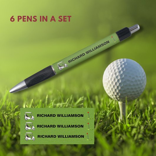 Golf Guy Winkelwagen Vlag Gepersonaliseerde Naam Pen