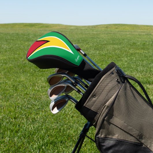 Golf Guyana en Guyana Flag/Golf Clubs Hoesjes Golfheadcover (Insitu)