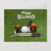 Golf Halloween Dag met golfbal pompoen Briefkaart (Voorkant)