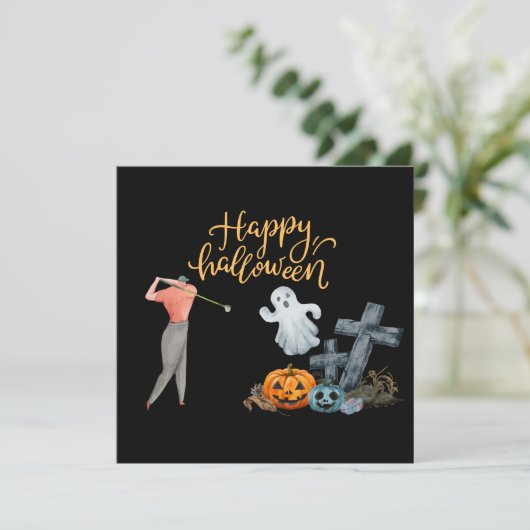 Golf Halloween Day for golfer Briefkaart (Staand voorkant)