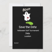 Golf Halloween Day met Ghost save the date Kaart (Voorkant)