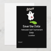Golf Halloween Day met Ghost save the date Kaart (Voorkant / Achterkant)