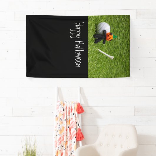 Golf Halloween met golf- en pompoenspook Spandoek (Insitu)
