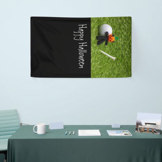 Golf Halloween met golf- en pompoenspook Spandoek (Beurs)