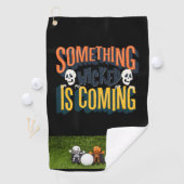 Golf Halloween met monster en golfbal Golf Tow Golfhanddoek (Insitu)