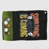 Golf Halloween met monster en golfbal Golf Tow Golfhanddoek (Horizontaal)