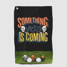 Golf Halloween met monster en golfbal Golf Tow Golfhanddoek