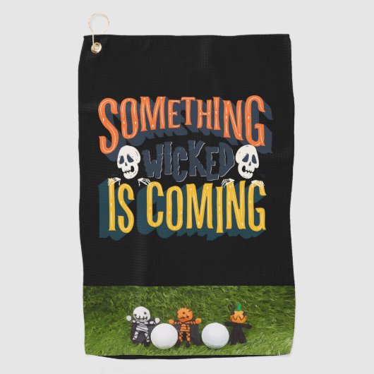 Golf Halloween met monster en golfbal Golf Tow Golfhanddoek (Voorkant)
