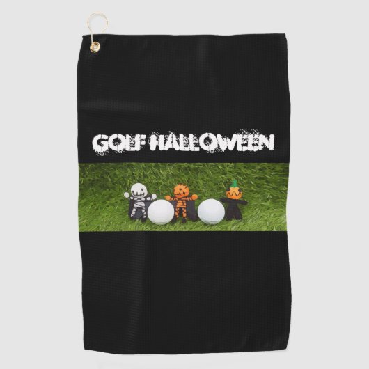 Golf Halloween met monster en golfbal Golfhanddoek (Voorkant)