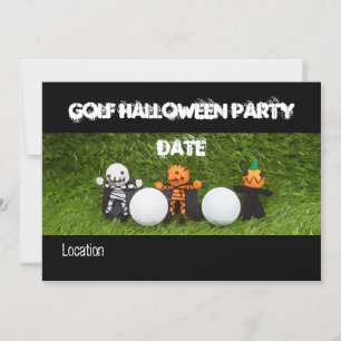 Golf Halloween Party uitnodiging met monster
