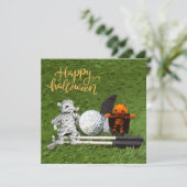 Golf Halloween thema voor golfer Kaart (Staand voorkant)